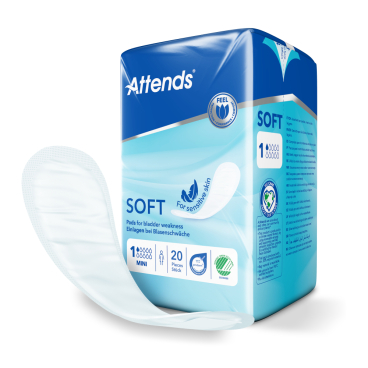 Attends SOFT Inkontinenzeinlagen  Nr. 1 - mini, 1 Packung = 20 Einlagen, Länge: 21,5 cm - Bild-Darstellung des Produktes 1