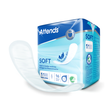 Attends SOFT Inkontinenzeinlagen Nr. 1 - mini long, 1 Packung = 16 Einlagen, Länge: 27,5 cm - Bild-Darstellung des Produktes 1