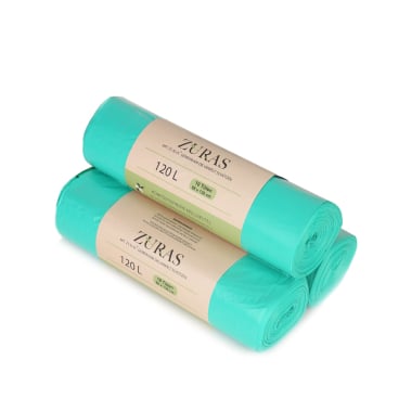ZURAS Bio-Müllbeutel, 120 Liter 1 Paket = 48 Rollen à 10 Beutel - Bild-Darstellung des Produktes 1