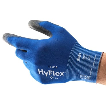 Ansell HyFlex® 11-618 Handschuh, PSA Kategorie 2, blau-Schwarz 1 Packung = 12 Paar, Größe 7 - Bild-Darstellung des Produktes 1