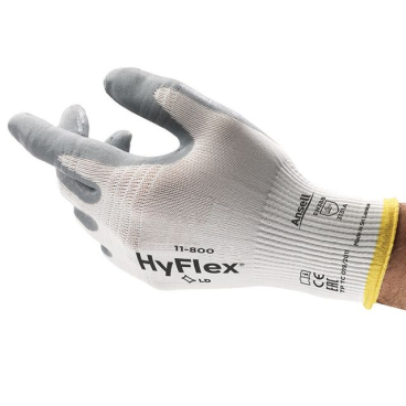 Ansell HyFlex® 11-800 Handschuh, PSA Kategorie 2, grau-weiß 1 Packung = 12 Paar, Größe 10 - Bild-Darstellung des Produktes 1