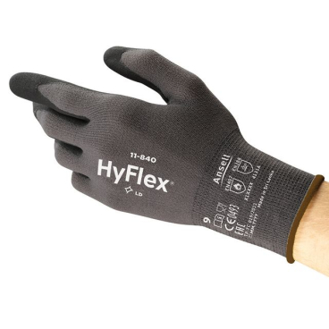 Ansell HyFlex® 11-840 Handschuh, PSA Kategorie 2, schwarz 1 Paar, Größe 11 - Bild-Darstellung des Produktes 1