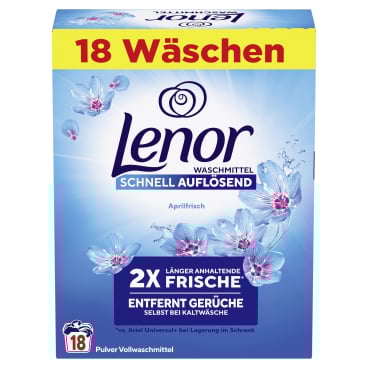 Lenor Vollwaschmittel Pulver Aprilfrisch 0,99 kg - 18 Waschladungen - Bild-Darstellung des Produktes 1