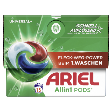 Ariel All in 1 PODS Universal+ Universalwaschmittel 1 Packung = 15 Pods à 22,2 g - Bild-Darstellung des Produktes 1