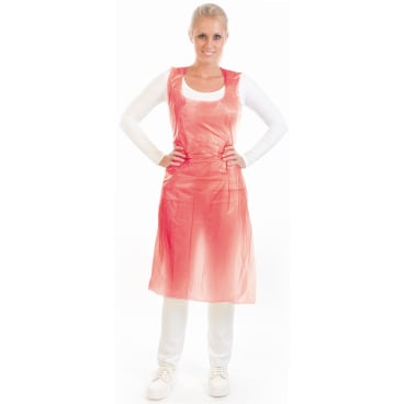 Hygonorm® Einwegschürze PE, auf Rolle - 16 my 1 Karton = 5 Rollen = 1000 Stück, Farbe: rot - Bild-Darstellung des Produktes 1