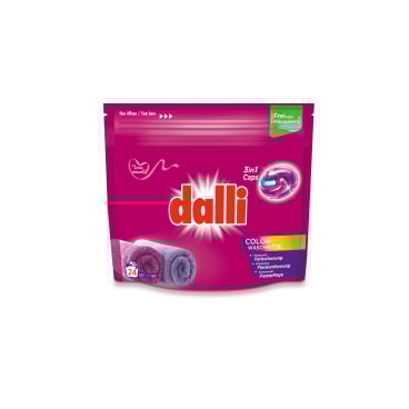 dalli Colorwaschmittel 3in1 Caps, 24 WL 1 Nachfüllbeutel = 0,636 kg, für ca. 24 Waschladungen - Bild-Darstellung des Produktes 1