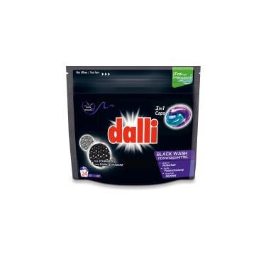 dalli Waschmittel Pods 3in1 Caps Black Wash, 24 WL 1 Nachfüllbeutel = 0,636 kg, für ca 24 Waschladungen - Bild-Darstellung des Produktes 1