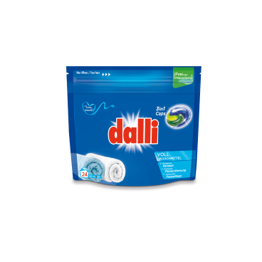 dalli Vollwaschmittel Pods 3in1 Caps, 24 WL 1 Nachfüllbeutel = 0,636 kg, für ca. 24 Waschladungen - Bild-Darstellung des Produktes 1