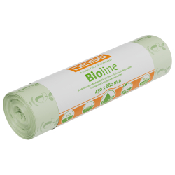 EMIL DEISS KG (GmbH + Co.) DEISS BIOLINE Bioabfallsäcke 30 Liter ecovio® Biokunststoff, Biologisch abbaubare Biomüllbeutel, feuchtigkeitsdicht, (B x L): 450 x 680 mm, 1 Rolle = 10 Stück 06030