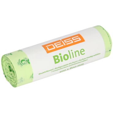 DEISS BIOLINE Bioabfallsäcke 30 Liter ecovio® Biokunststoff 1 Karton = 25 Rollen = 500 Beutel - Bild-Darstellung des Produktes 1