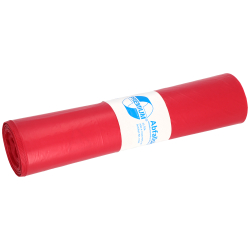 EMIL DEISS KG (GmbH + Co.) DEISS PREMIUM Abfallsack 120 Liter rot, ca. 1310 g/ Rolle, T60, Regranulat Müllsäcke hohe Festigkeit, Maße (B x L): 700 x 1100 mm, 1 Rolle = 25 Säcke 11021
