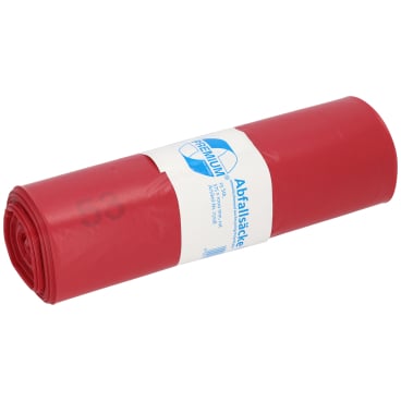 DEISS PREMIUM Abfallsack 70 Liter rot, ca. 1320 g/Rolle, Typ 100 1 Rolle = 25 Säcke - Bild-Darstellung des Produktes 1