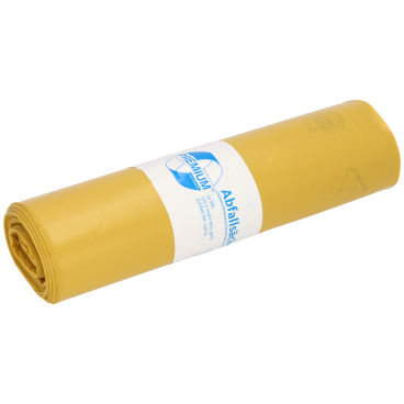 DEISS PREMIUM Abfallsack 70 Liter gelb, ca. 1060 g/Rolle, T60 1 Karton = 10 Rollen = 250 Säcke - Bild-Darstellung des Produktes 1