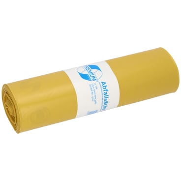 DEISS PREMIUM Abfallsack 70 Liter gelb, ca. 1320 g/Rolle, Typ 100 1 Rolle = 25 Säcke - Bild-Darstellung des Produktes 1
