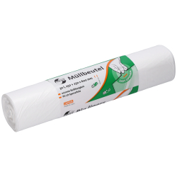 EMIL DEISS KG (GmbH + Co.) DEISS FIRST PLUS Abfallbeutel 30 Liter weiß, mit Seitenfalte, Durchstoßfeste Müllbeutel ca. 385 g / Rolle, Maße (B+B x L) 260+240 mm x 600 mm, 1 Rolle = 50 Stück 36101
