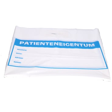 DEISS Patienteneigentum LDPE-Taschen 600 x 600 + 50 mm, weiss 1 Karton = 250 Stück - Bild-Darstellung des Produktes 1