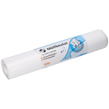 DEISS UNIVERSAL HDPE Müllbeute 65 Liter, weiss 1 Rolle = 50 Beutel - Bild-Darstellung des Produktes 1