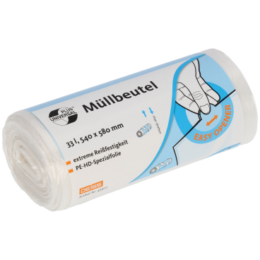 DEISS UNIVERSAL PLUS Müllbeutel 33 Liter, transparent 1 Karton = 20 Rollen à 100 Stück - Bild-Darstellung des Produktes 1