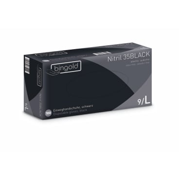 BINGOLD Nitril 35BLACK Einweghandschuhe, schwarz 1 Packung = 100 Stück, Größe L - Bild-Darstellung des Produktes 1