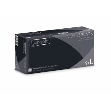 BINGOLD Nitril 35BLACK Einweghandschuhe, schwarz 1 Palette = 910 Packungen à 100 Stück, Größe L - Bild-Darstellung des Produktes 1