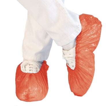 HYGOSTAR® Standard Überschuhe 1 Packung = 100 Stück, 40 my, rot, 41 cm - Bild-Darstellung des Produktes 1