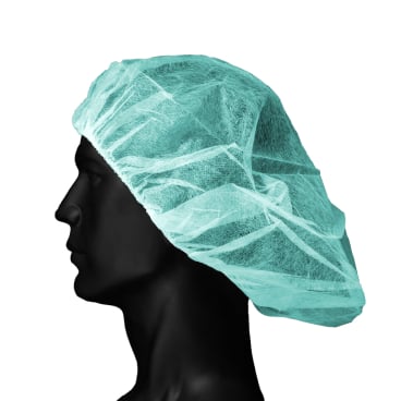 MED-COMFORT Baretthauben, PP, grün, M 1 Karton = 10 Packungen à 100 Stück - Bild-Darstellung des Produktes 1