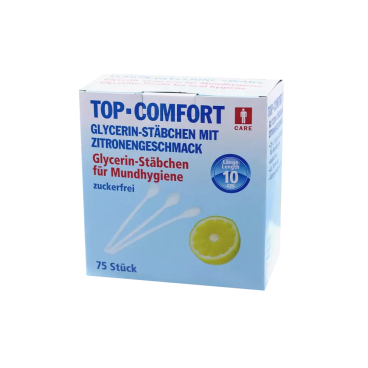 TOP COMFORT Wattestäbchen für die Mundhygiene, 100 mm, Lemon 1 Karton = 20 Packungen à 25 Sets à 3 Stück - Bild-Darstellung des Produktes 1
