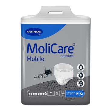 MoliCare® premium Mobile Inkontinenz Pants, 10 Tropfen 1 Beutel = 14 Stück, Größe: M, Bauch/ Hüftumfang: 80 - 120cm - Bild-Darstellung des Produktes 1