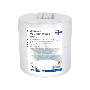 MaiMed MyClean® Wipes premium 1 Rolle = 140 Blatt, Format: L, 15 x 30 cm - Bild-Darstellung des Produktes 1