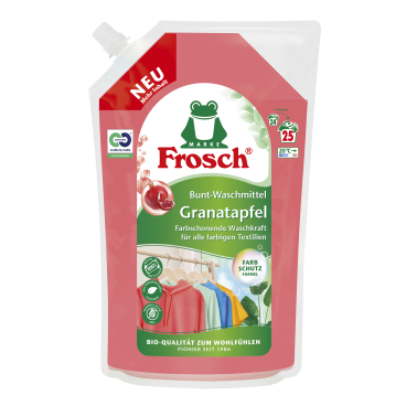 Frosch Bunt-Waschmittel, Granatapfel, hohe Waschkraft, 25 WL 1,5 Liter - Beutel, 25 Waschladungen - Bild-Darstellung des Produktes 1