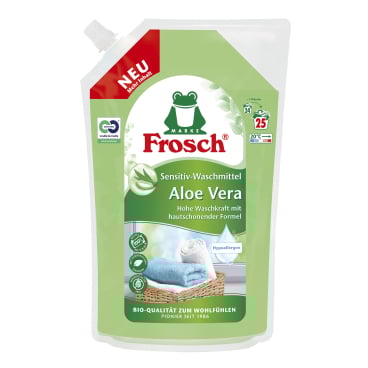 Frosch Sensitiv-Waschmittel, Aloe Vera, hypoallergen, 25 WL 1,5 Liter - Beutel, 25 Waschladungen - Bild-Darstellung des Produktes 1
