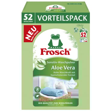 Frosch Sensitiv-Waschpulver, Aloe Vera, hypoallergen 3,432 kg - Packung, 52 Waschladungen - Bild-Darstellung des Produktes 1
