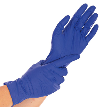HYGOSTAR® Safe Light Nitrilhandschuhe, puderfrei, kobaltblau 1 Karton = 10 Packungen à 100 Stück, Größe M - Bild-Darstellung des Produktes 1
