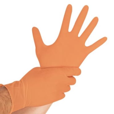 HYGOSTAR® Safe Light Nitrilhandschuhe, puderfrei, orange 1 Packung = 100 Stück, Größe XL - Bild-Darstellung des Produktes 1