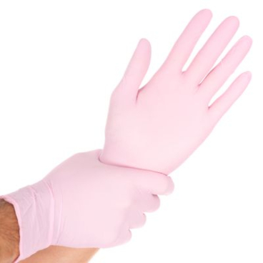 HYGOSTAR® Safe Light Nitrilhandschuhe, puderfrei, rosa 1 Packung = 100 Stück, Größe XS - Bild-Darstellung des Produktes 1