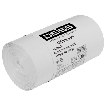 Deiss Müllbeutel 60 Liter aus LDPE, weiß 1 Karton = 30 Rollen - Bild-Darstellung des Produktes 1
