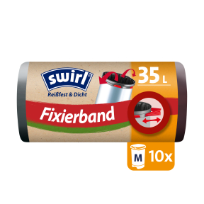Swirl® Müllbeutel Reißfest, mit Fixierband, 35 Liter 1 Rolle = 10 Beutel kaufen