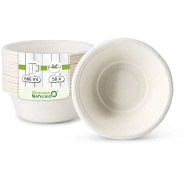 Greenbox Schalen aus Zuckerrohr, 500 ml 1 Packung = 50 Stück - Bild-Darstellung des Produktes 1