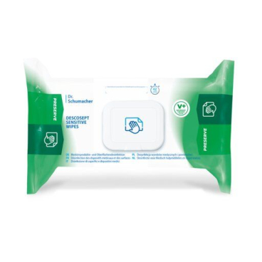 Dr. Schumacher Desinfektionstücher DESCOSEPT SENSITIVE WIPES 1 Packung = 60 Tücher, DESOTEX Vlies, Größe 20 x 22 cm - Bild-Darstellung des Produktes 1