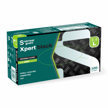 Semperguard® Xpert Black Nitrilhandschuhe, puderfrei, schwarz 1 Packung = 100 Stück, Größe L (8-9) - Bild-Darstellung des Produktes 1