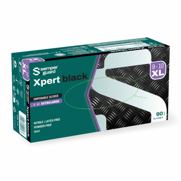 Semperguard® Xpert Black Nitrilhandschuhe, puderfrei, schwarz 1 Packung = 90 Stück, Größe XL (9-10) - Bild-Darstellung des Produktes 1