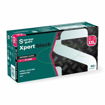 Semperguard® Xpert Black Nitrilhandschuhe, puderfrei, schwarz 1 Packung = 90 Stück, Größe XXL (10-11) - Bild-Darstellung des Produktes 1