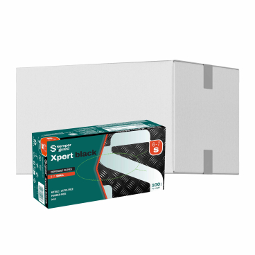 Semperguard® Xpert Black Nitrilhandschuhe, puderfrei, schwarz 1 Karton = 10 Packungen à 100 Stück, Größe S (6-7) - Bild-Darstellung des Produktes 1