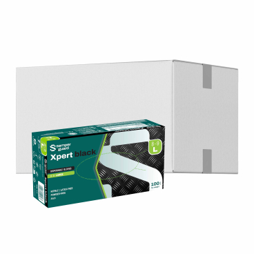 Semperguard® Xpert Black Nitrilhandschuhe, puderfrei, schwarz 1 Karton = 10 Packungen à 100 Stück, Größe L (8-9) - Bild-Darstellung des Produktes 1