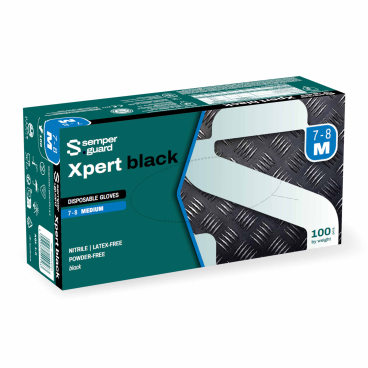 Semperguard® Xpert Black Nitrilhandschuhe, puderfrei, schwarz 1 Packung = 100 Stück, Größe M (7-8) - Bild-Darstellung des Produktes 1