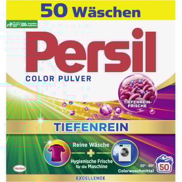 Persil Color Pulver Tiefenrein Colorwaschmittel 3 kg - Packung, 50 WL - Bild-Darstellung des Produktes 1