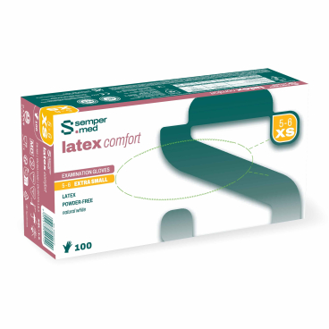 Sempermed® Latex comfort Einmalhandschuhe, puderfrei, weiß 1 Packung = 100 Stück, Größe XS (5-6) - Bild-Darstellung des Produktes 1