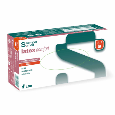 Sempermed® Latex comfort Einmalhandschuhe, puderfrei, weiß 1 Packung = 100 Stück, Größe S (6-7) - Bild-Darstellung des Produktes 1
