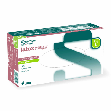 Sempermed® Latex comfort Einmalhandschuhe, puderfrei, weiß 1 Packung = 100 Stück, Größe L (8-9) - Bild-Darstellung des Produktes 1