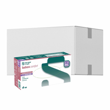 Sempermed® Latex comfort Einmalhandschuhe, puderfrei, weiß 1 Karton = 10 Packungen à 90 Stück, Größe XL (9-10) - Bild-Darstellung des Produktes 1